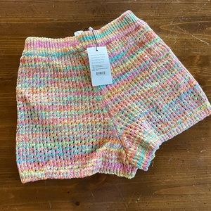 Something Navy Rainbow Multi-Colored Sweater Shorts